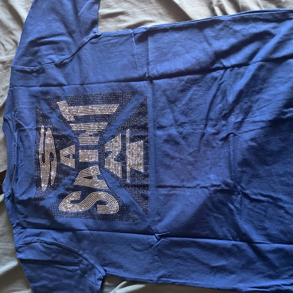 Embellished Blue Sweatshirt with Sparkle Logo